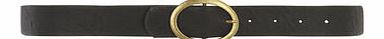 Dorothy Perkins Womens Black oval buckle jeans belt- Black