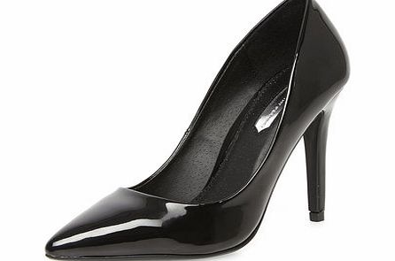 Dorothy Perkins Womens Black patent high pointed court- Black