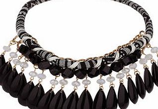 Dorothy Perkins Womens Black Patterned Bead Necklace- Black