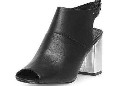 Dorothy Perkins Womens Black peep-toe shoe boots- Black DP22266410