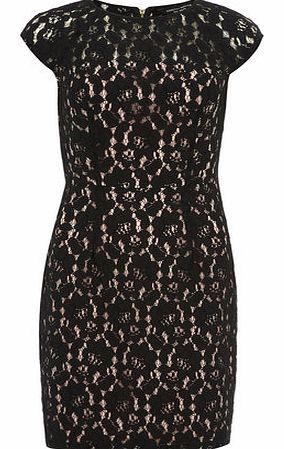 Dorothy Perkins Womens Black Pencil Lace Dress- Black DP07235510