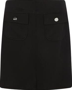 Dorothy Perkins, 1134[^]262015000707264 Womens Black Ponte Button A-Line Mini- Black