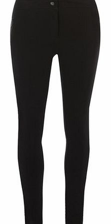 Dorothy Perkins Womens Black ponte slim leg zip trousers- Black