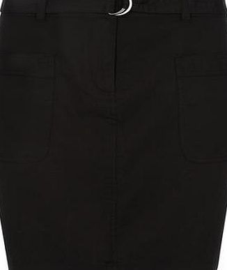 Dorothy Perkins Womens Black PoplinBelted Skirt- Black DP74425100