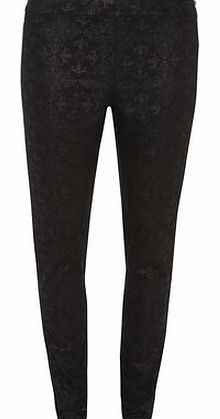 Dorothy Perkins Womens Black Print Coated ``Lyla`` high Waist