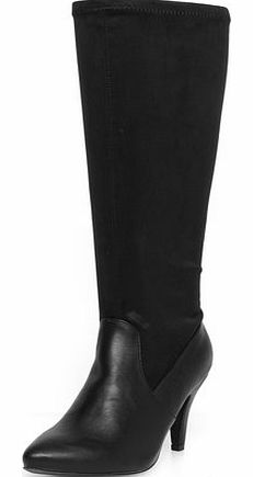 Dorothy Perkins Womens Black Pull On Heeled Knee High Boots-