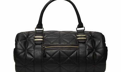 Dorothy Perkins Womens Black quilted barrel holdall- Black