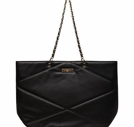 Dorothy Perkins Womens Black quilted large tote bag- Black