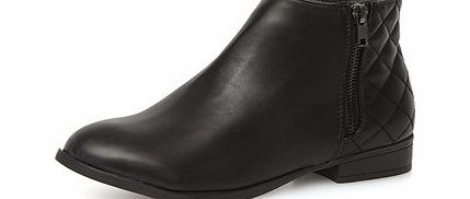Dorothy Perkins Womens Black quilted zip ankle boots- Black