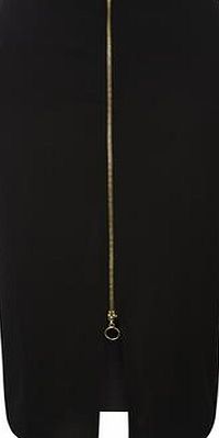 Dorothy Perkins Womens Black Rib Zip Front Tube Skirt- Black