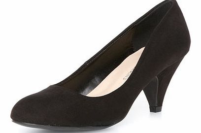 Dorothy Perkins Womens Black round toe mid heel court- Black