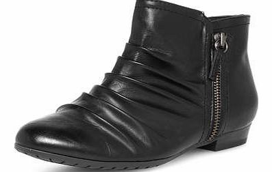 Dorothy Perkins Womens Black ruched ankle boots- Black DP22237210