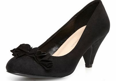 Dorothy Perkins Womens Black ruffle trim court- Black DP22241501