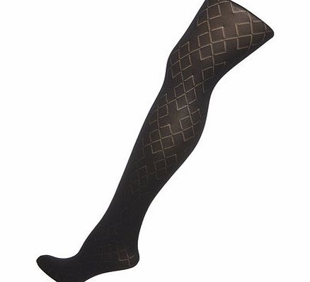 Dorothy Perkins Womens Black Shimmer Diamond Tights- Black