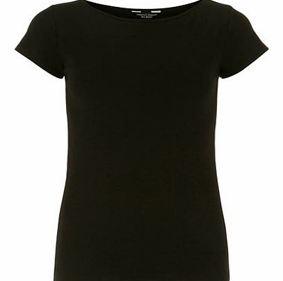 Dorothy Perkins Womens Black short sleeve slash tee- Black
