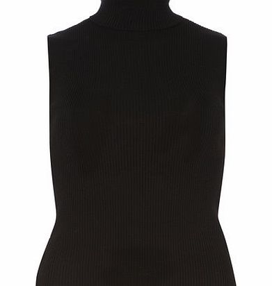 Dorothy Perkins Womens Black Sleeveless Roll Neck Jumper- Black