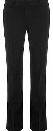 Womens Black slim bootleg trousers- Black