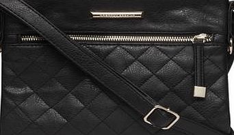 Dorothy Perkins Womens Black small quilted crossbody bag- Black