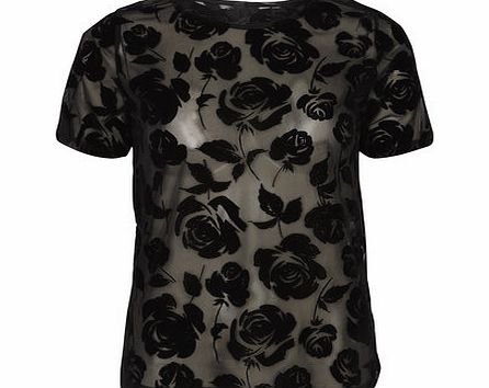 Dorothy Perkins Womens Black Sparkle Devore Top- Black DP05484210