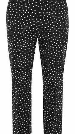 Dorothy Perkins Womens Black Spotted Peg Trousers- Black