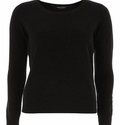 Dorothy Perkins Womens Black Stripe Textured Jumper- Black