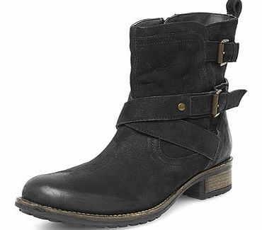 Womens Black suede ankle boots- Black DP22242801