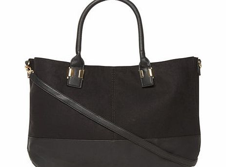Dorothy Perkins Womens Black suede soft tote bag- Black DP18353101