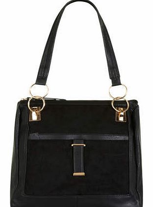 Dorothy Perkins Womens Black tab close slouch bag- Black