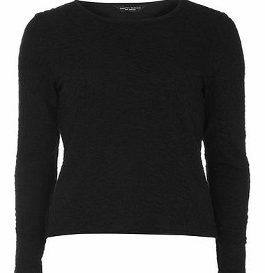 Dorothy Perkins Womens Black textured sweat top- Black DP56383310