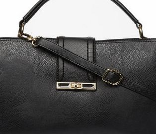 Dorothy Perkins Womens Black top handle trapeze tote bag- Black