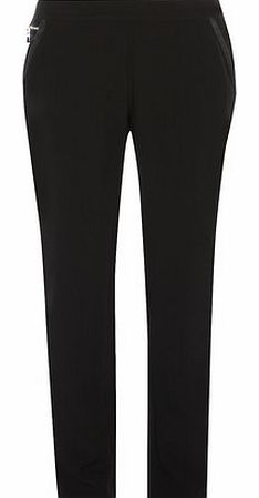 Dorothy Perkins Womens Black trousers with leather look trims-