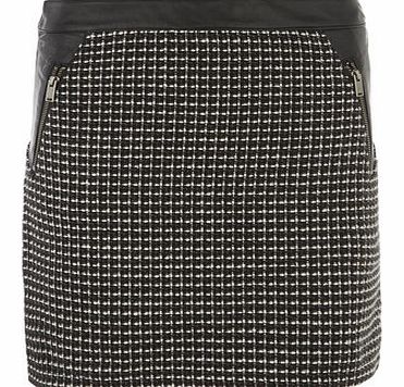Dorothy Perkins Womens Black tweed mini skirt- Black/Grey