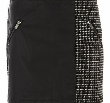 Dorothy Perkins Womens Black Tweed Mix Mini Skirt- Black/Grey