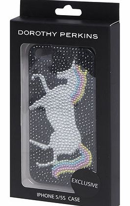 Dorothy Perkins Womens Black Unicorn iPhone Cover- Pink DP11140614