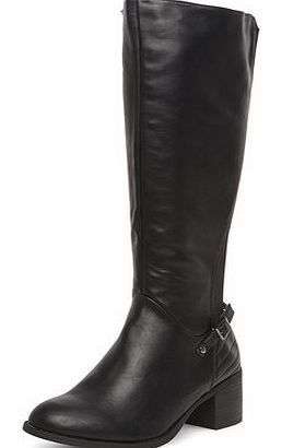 Dorothy Perkins Womens Black wide fit knee high boots- Black