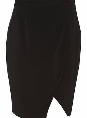 Dorothy Perkins Womens Black Wrap Pencil skirt- Black DP14587810