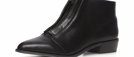 Dorothy Perkins Womens Black zip front pointed boots- Black