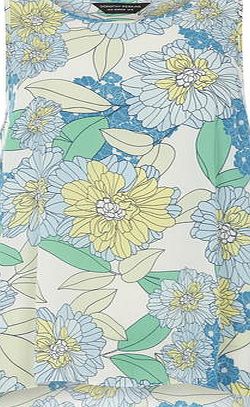 Dorothy Perkins Womens Blue and yellow Print High Neck