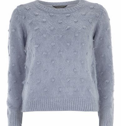 Dorothy Perkins Womens Blue Bobble Textured Jumper- Blue