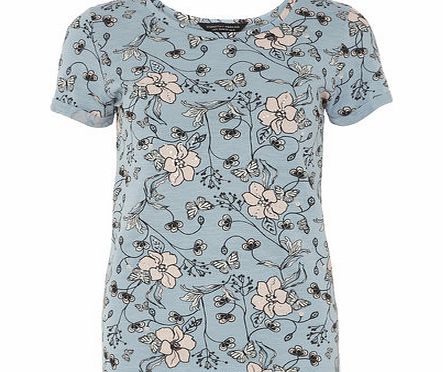 Dorothy Perkins Womens Blue Botanical Bling Tee- Blue DP56395228