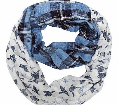 Dorothy Perkins Womens Blue Check Mix and Match Snood- Blue
