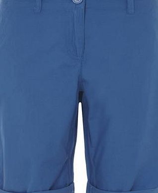 Dorothy Perkins Womens Blue cotton Knee Shorts- Blue DP74422999