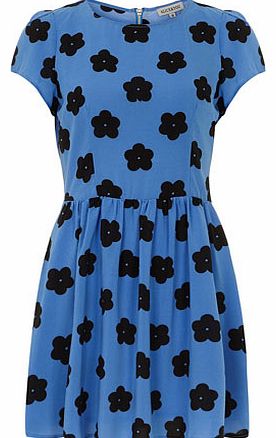 Dorothy Perkins Womens Blue Daisy Fit Tee Dress- Blue DP75100518
