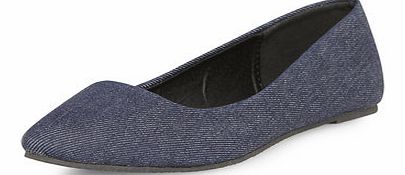 Dorothy Perkins Womens Blue denim strong flat pointed pumps-