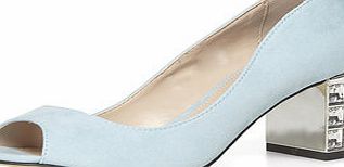 Dorothy Perkins Womens Blue embelished heel shoes- Blue DP22307850