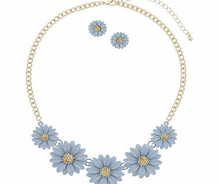 Dorothy Perkins Womens Blue Flower Jewellery Set- Blue DP49815421