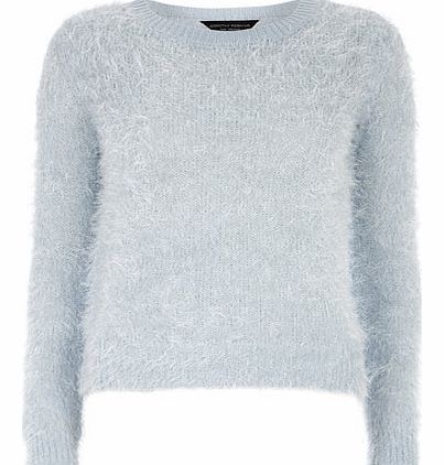 Dorothy Perkins Womens Blue Fluffy Jumper- Pale Blue DP55144503