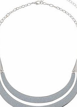 Dorothy Perkins Womens Blue Glitter Short Necklace- Blue