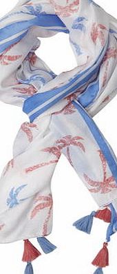 Dorothy Perkins Womens Blue Lace Palm Tree Scarf- Blue DP11154710
