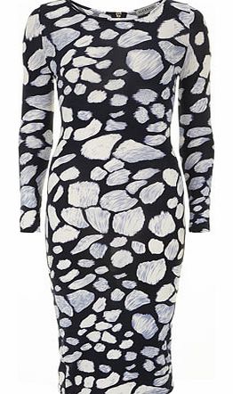 Dorothy Perkins Womens Blue leopard midi dress- Blue DP75100697